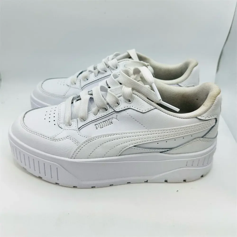 PUMA Karmen II Idol Girls Sneakers White Lace-Up Platform Size 4.5 Youth